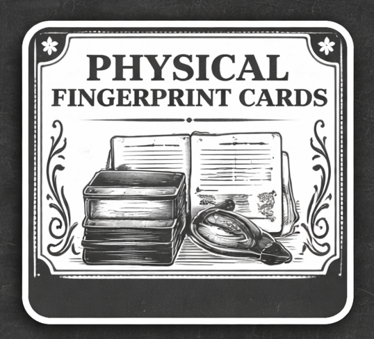 FD-258 physical fingerprint card for background check